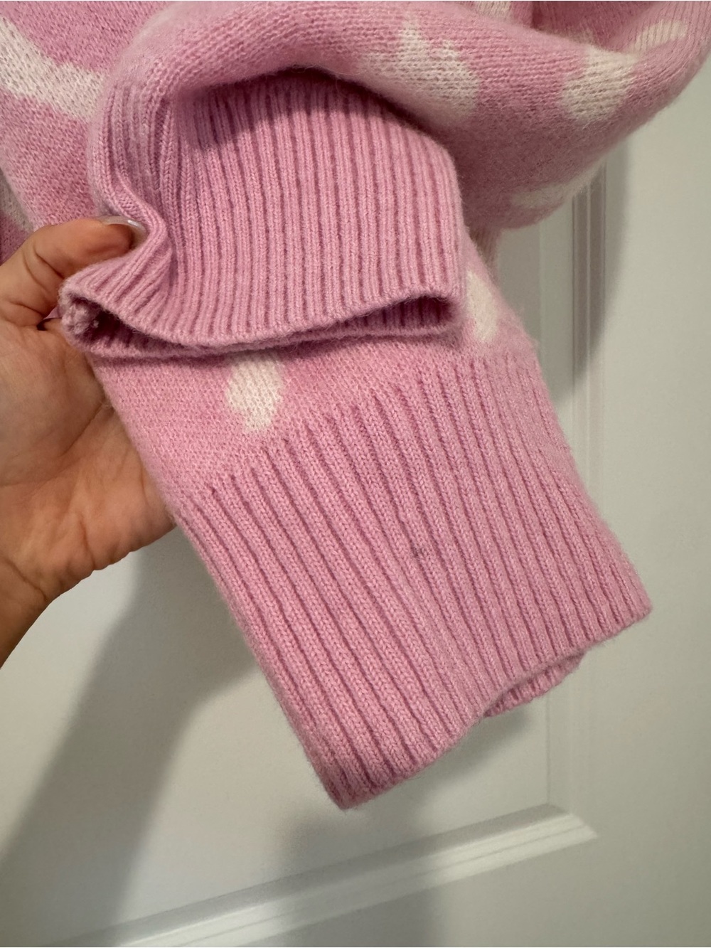 & Other Stories Jacquard Poodle Knit Jumper in pink - Picture 4 of 9